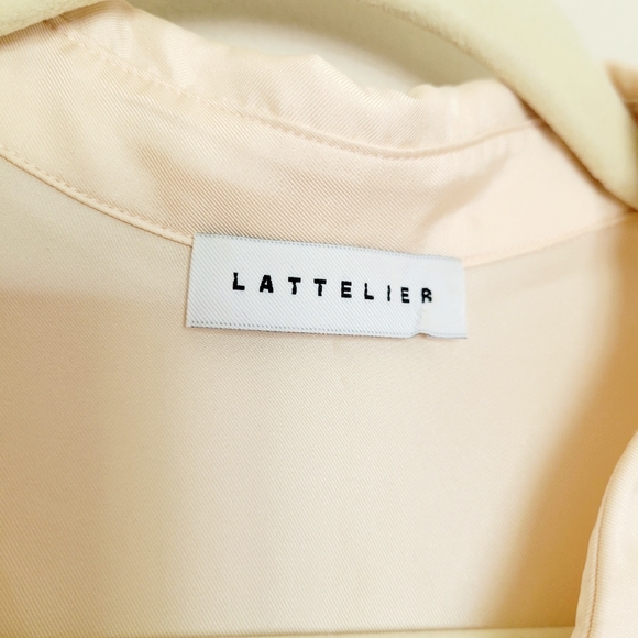 LATTELIER Floral Print Silk Short Sleeve Shirt Dress M - Picture 9 of 11